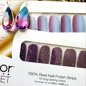 Topaz silver drops and Color Street Bundle